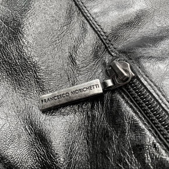 FRANCESCO MORICHETTI Black Leather Spectator Tall Boots Low Heel Size 40 / 9.5 - Picture 6 of 10